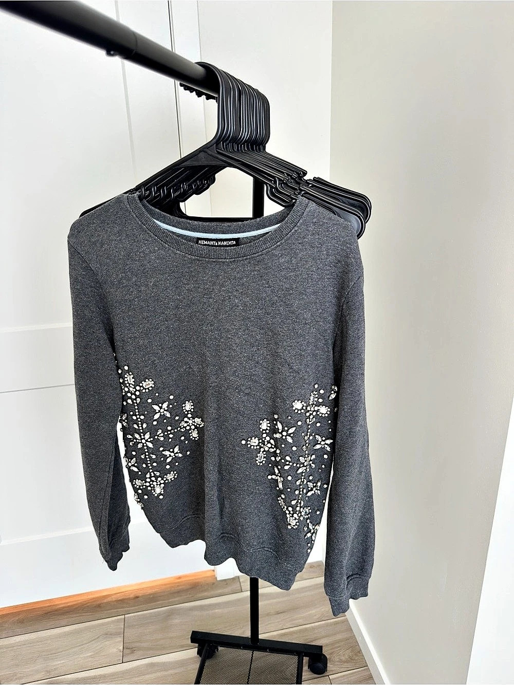 Hemant & Nandita Gray Crystal Embellished Sweatshirt